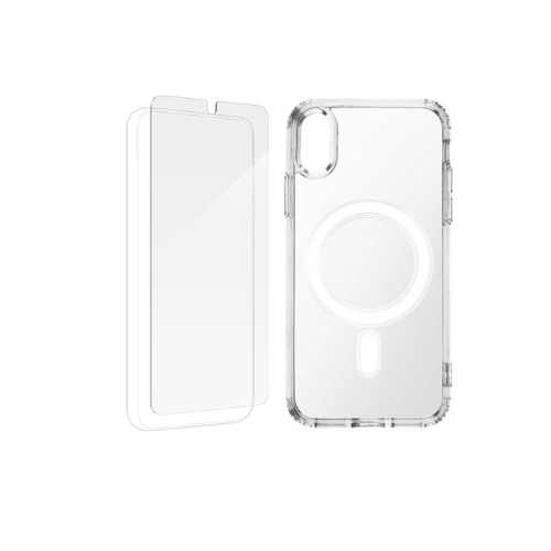 Pack protecteur d'écran + étui MagSafe transparent pour Apple iPhone XR